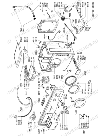 Схема №2 AWG 851 с изображением Рукоятка для стиральной машины Whirlpool 481249878184