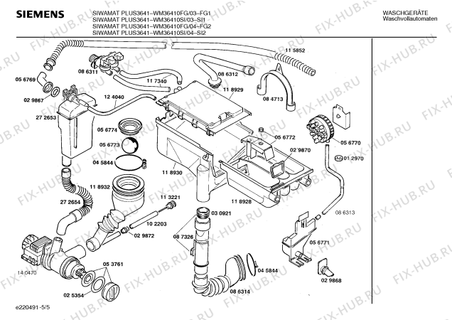 Схема №4 WM36410FG SIWAMAT PLUS 3641 с изображением Панель управления для стиралки Siemens 00271024