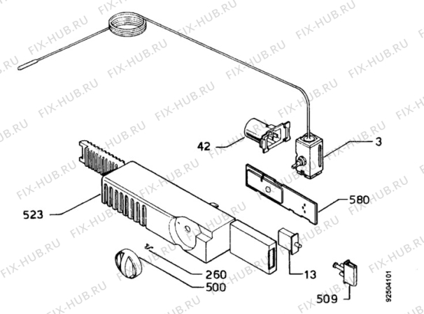 Взрыв-схема холодильника Aeg S2732-4I - Схема узла Thermostat