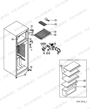 Взрыв-схема холодильника Whirlpool WTE2510 A+W - Схема узла