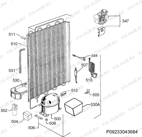 Взрыв-схема холодильника Electrolux ERF4113AFW - Схема узла Cooling system 017