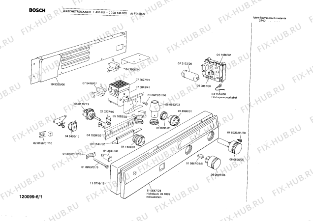 Схема №6 0728144035 T495BU с изображением Тумблер Bosch 00050595