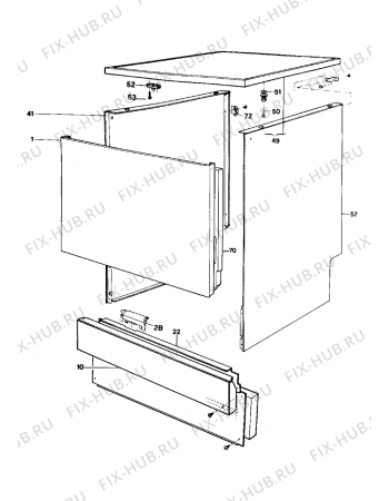 Взрыв-схема посудомоечной машины Electrolux BW306 - Схема узла Front part