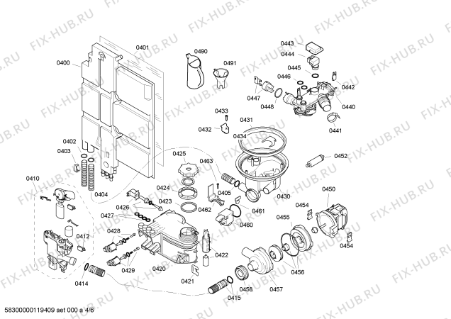 Схема №6 DF260160 с изображением Рамка для электропосудомоечной машины Bosch 00449764