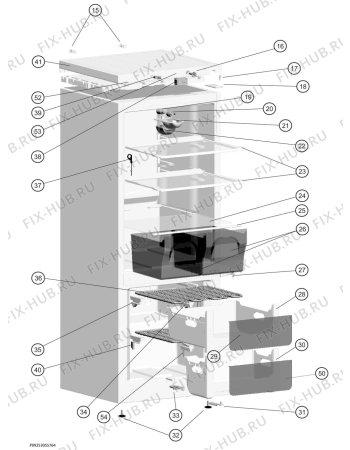 Взрыв-схема холодильника Zanussi ZRB20100WA - Схема узла Housing 001