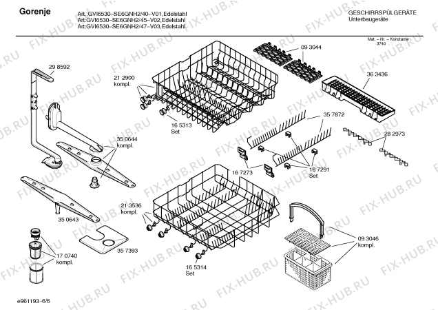 Взрыв-схема посудомоечной машины Gorenje SE6GNH2 - Схема узла 06