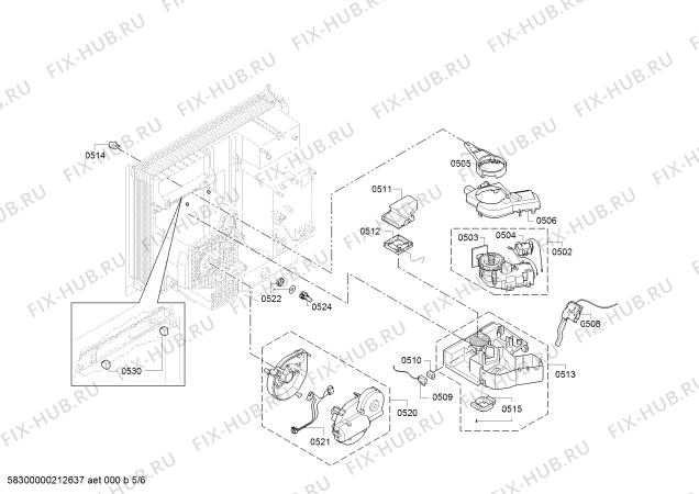 Взрыв-схема кофеварки (кофемашины) Gaggenau CM470711 - Схема узла 05