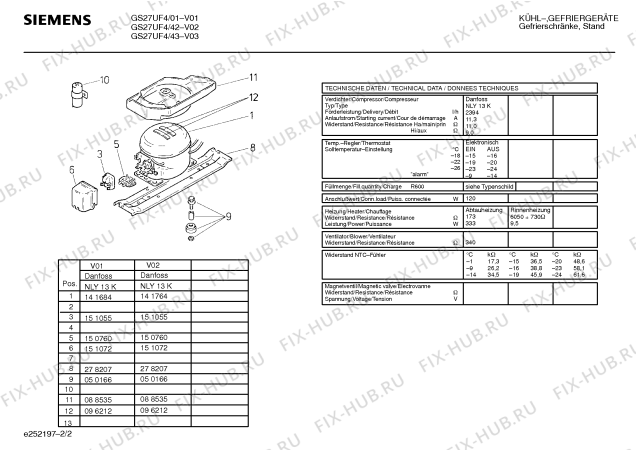 Взрыв-схема холодильника Siemens GS27UF4 - Схема узла 02