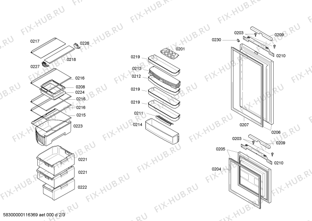 Схема №3 K4464X6FF с изображением Дверь для холодильника Bosch 00244034