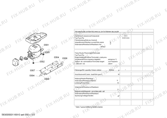 Взрыв-схема холодильника Bosch KSV52661NE - Схема узла 03