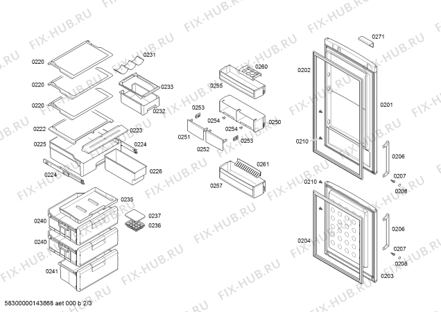 Схема №3 KG36SA10 с изображением Дверь для холодильника Siemens 00248556