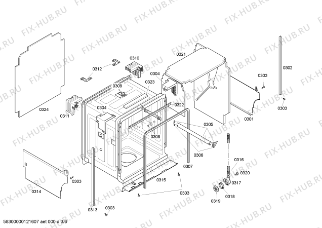 Схема №6 SHE58C05UC Bosch с изображением Кабель для посудомоечной машины Bosch 00640073