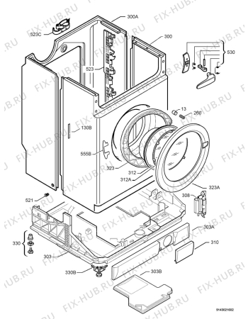 Взрыв-схема стиральной машины Electrolux EWW1440 - Схема узла Housing 001
