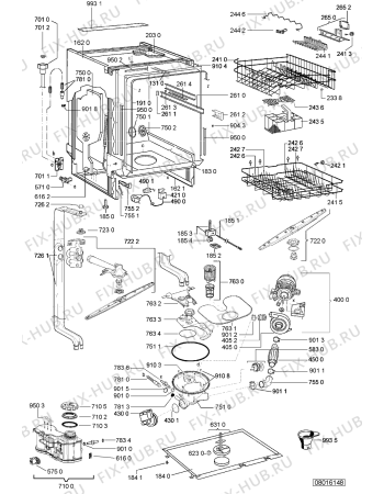 Взрыв-схема посудомоечной машины Ikea 70123842 DWN 640 W DISHWASHER - Схема узла