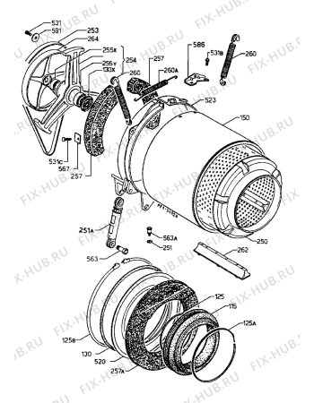 Взрыв-схема стиральной машины Marijnen CMF325 - Схема узла Tub and drum