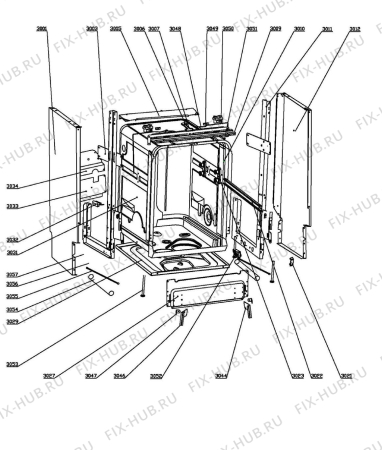 Схема №4 DW87S с изображением Панель для электропосудомоечной машины DELONGHI DAU1590284