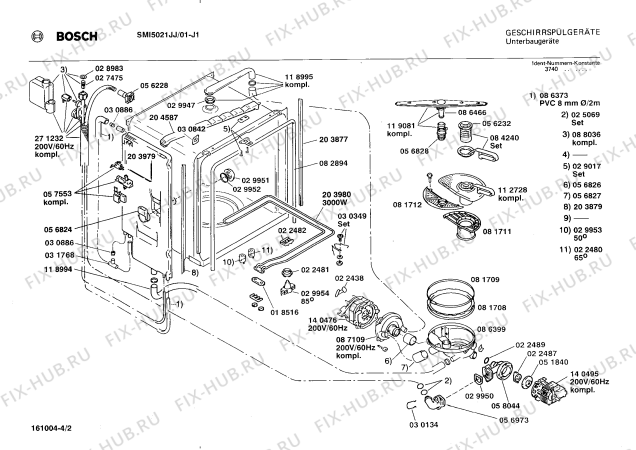 Взрыв-схема посудомоечной машины Bosch SMI5021JJ SMI5021 - Схема узла 02