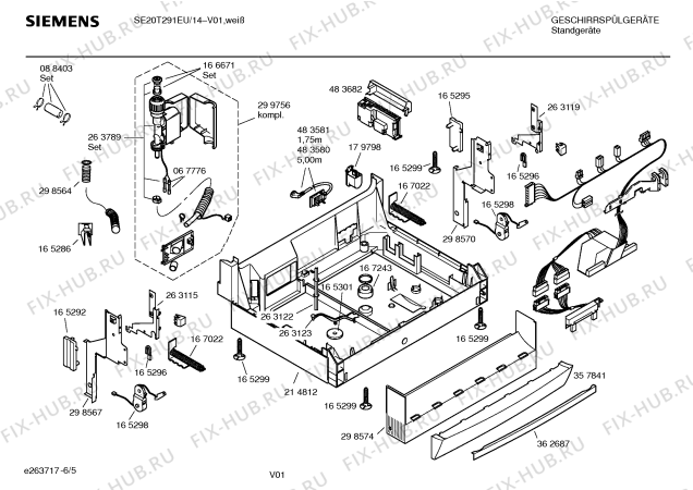 Схема №6 SE20T291EU 3in1 с изображением Инструкция по эксплуатации для посудомойки Siemens 00590093