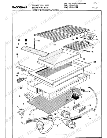 Схема №7 GWS110122 с изображением Ось для электропечи Bosch 00290839