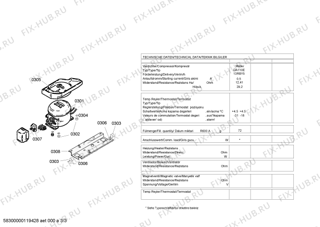 Схема №3 3FEL2350 с изображением Дверь для холодильника Bosch 00477732