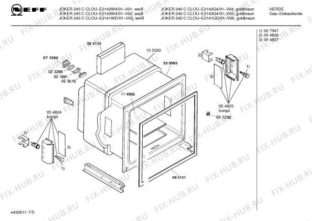 Схема №4 E2141WD JOKER 245 C CLOU с изображением Панель управления для плиты (духовки) Bosch 00288698