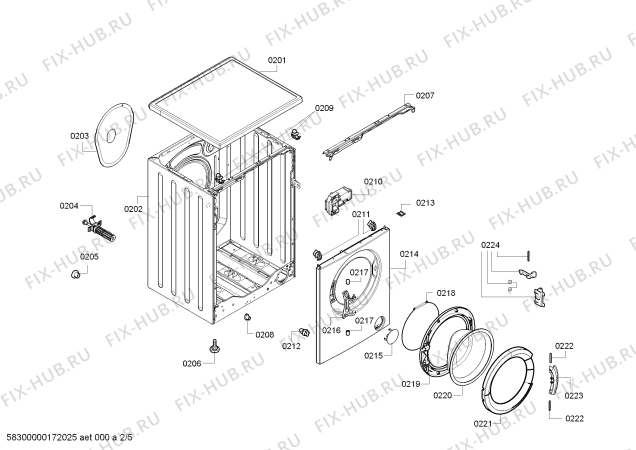 Взрыв-схема стиральной машины Bosch WAB2028JPL Classixx 6 - Схема узла 02