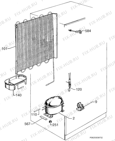 Взрыв-схема холодильника Aeg Electrolux S70438DT6 - Схема узла Cooling system 017