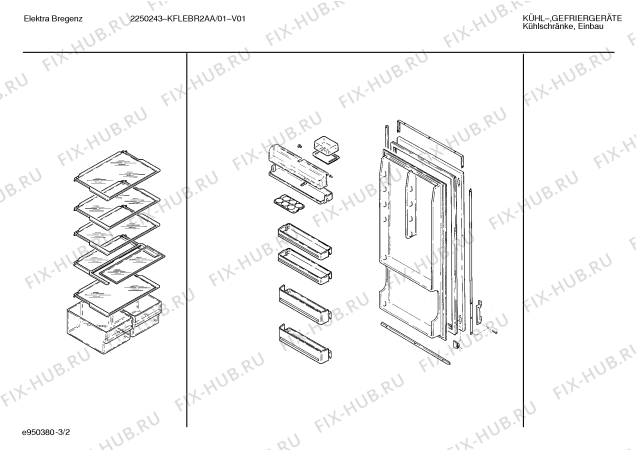 Взрыв-схема холодильника Elektra Bregenz KFLEBR2AA - Схема узла 02
