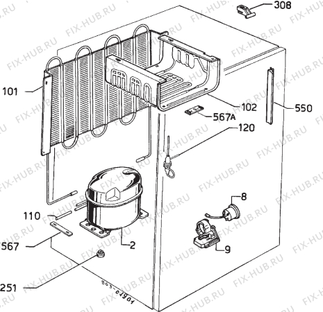 Взрыв-схема холодильника Zanussi ZI3160 - Схема узла Cooling system 017