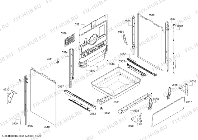 Взрыв-схема плиты (духовки) Bosch HCE853963F - Схема узла 05