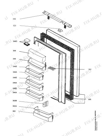 Схема №2 SK88849I с изображением Холдер для холодильника Aeg 2212166017
