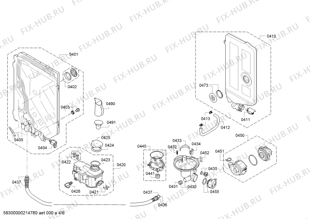 Схема №6 SMI53E05GB Aqua Star 6l - tp3 с изображением Силовой модуль запрограммированный для посудомоечной машины Bosch 12005416