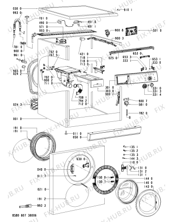 Схема №2 AWO/D 4110 с изображением Блок управления для стиралки Whirlpool 481221470838