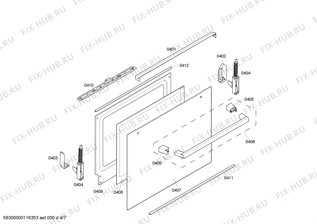 Взрыв-схема плиты (духовки) Bosch HSN651020E - Схема узла 04