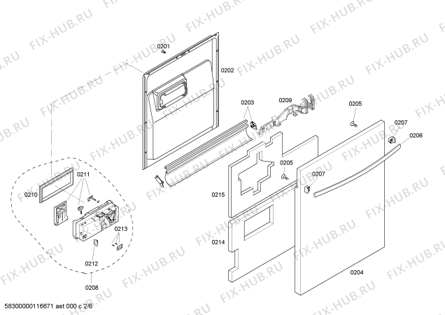 Схема №6 SHX56B06UC Bosch с изображением Кабель для посудомойки Bosch 00499430