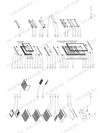 Схема №2 ARF 432/IG с изображением Полка для холодильной камеры Whirlpool 481941849354