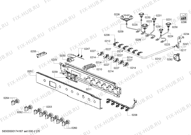 Схема №5 HQ738256E с изображением Решетка для плиты (духовки) Bosch 00748201