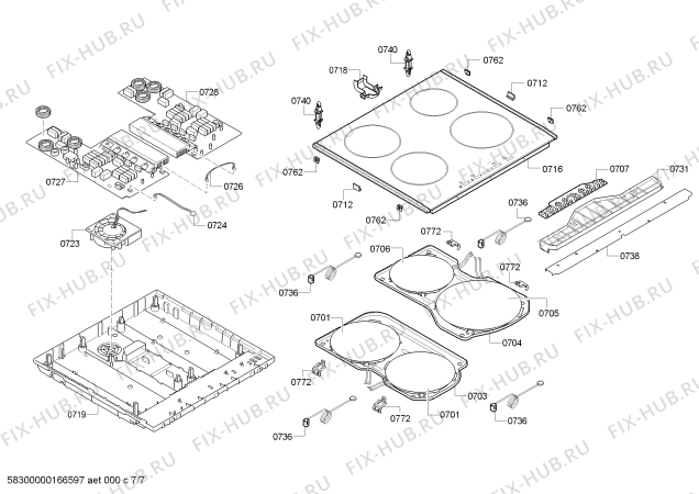 Взрыв-схема плиты (духовки) Bosch HCE748453 - Схема узла 07