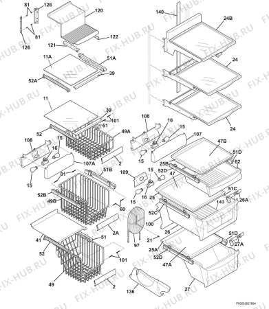 Взрыв-схема холодильника Aeg Electrolux S75628SK14 - Схема узла Housing, inner