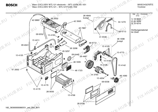 Схема №5 WTL121NL Maxx EXCLUSIV WTL121 electronic с изображением Инструкция по установке и эксплуатации для сушильной машины Bosch 00588938