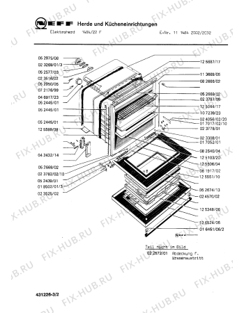 Взрыв-схема плиты (духовки) Neff 1114842032 1484/22F - Схема узла 02