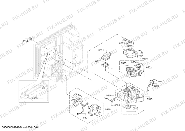 Взрыв-схема кофеварки (кофемашины) Bosch CTL636ES1 Serie 8 - Схема узла 05