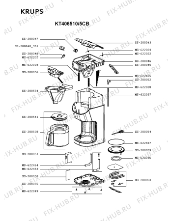 Схема №1 KT406550/5CB с изображением Шланг для кофеварки (кофемашины) Krups MS-622464