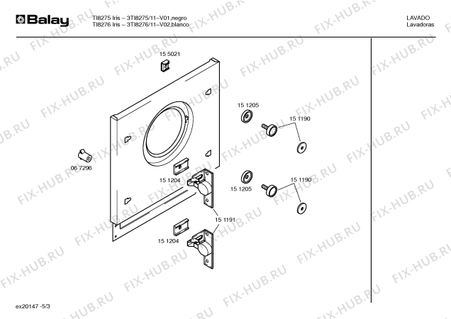 Схема №4 3TI8275 TI8275 IRIS с изображением Панель управления для стиралки Bosch 00290238