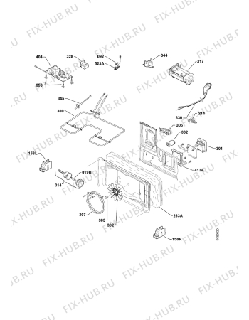 Взрыв-схема плиты (духовки) Juno Electrolux JOK8837E - Схема узла Electrical equipment 268