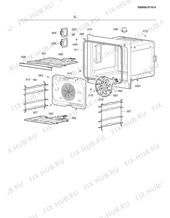 Взрыв-схема плиты (духовки) Bauknecht BLH 8602 R IN - Схема узла