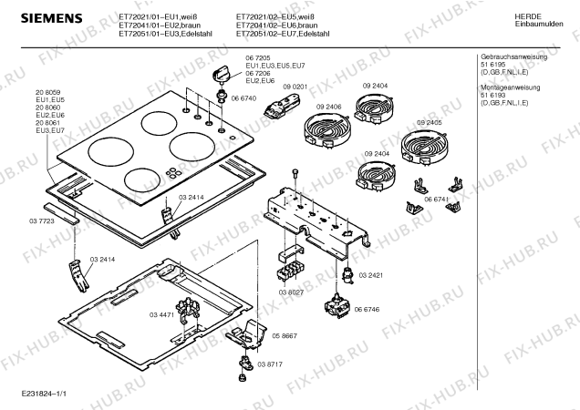 Схема №1 ET72041 с изображением Стеклокерамика для плиты (духовки) Siemens 00208060