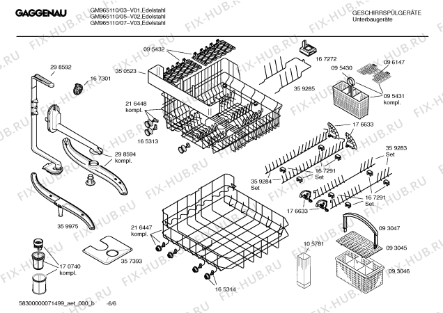 Взрыв-схема посудомоечной машины Gaggenau GM965110 - Схема узла 06