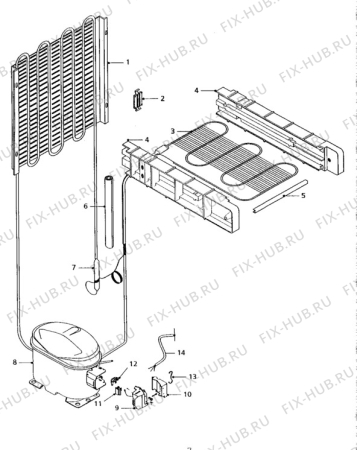 Взрыв-схема холодильника Zanussi ZF43L - Схема узла Cooling system 017