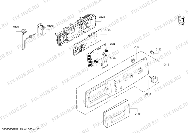 Схема №5 WAE28FU4CH Fust Novamatic WA 1497 с изображением Ручка для стиралки Bosch 00629797